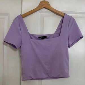 Forever 21 Lavender Square Neck Crop Top
